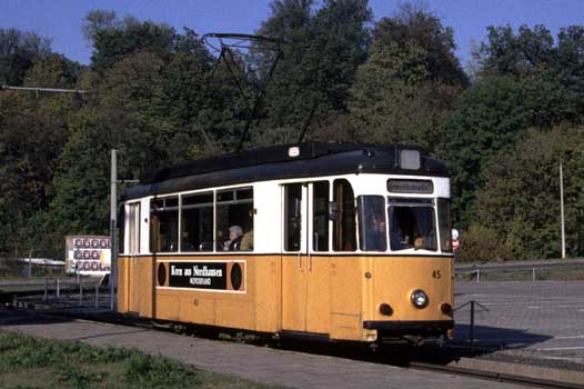 Nordhausen 45 ex Gera an der Parkallee, 1991